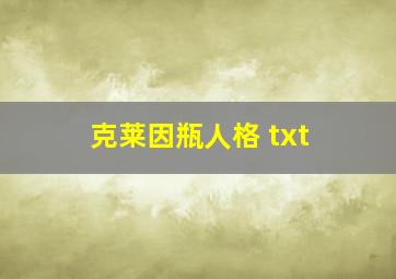 克莱因瓶人格 txt